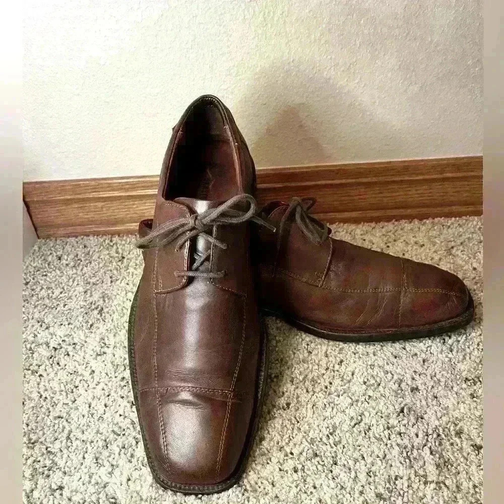 Men's JOHNSTON & MURPHY Lace-up Leather Shoes Sz 10M